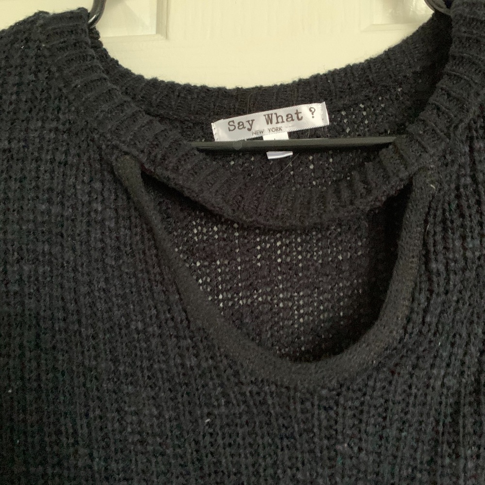Black Cutout Sweater